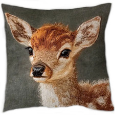 Deko Kissen + Füllung Reh