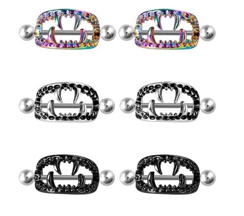 2er set brustwarzen piercing - 2er,