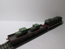 NPE 22098 Wagenset mit 2 Schwerlastwagen und Ladegut 2x  SPW 60PB + 2x P3 DR H0