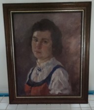 Altes Ölbild mit Rahmen. Frau In Tracht. Signiert Regl? Rahmenmaße ca. 57x47 cm