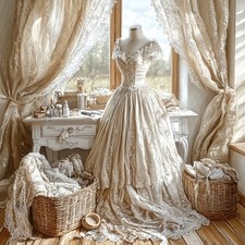 Wandbild Schneiderpuppe Kleid