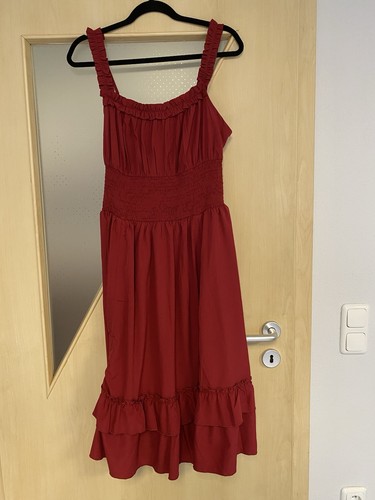 Trägerkleid dunkelrot l - trägerkleid,