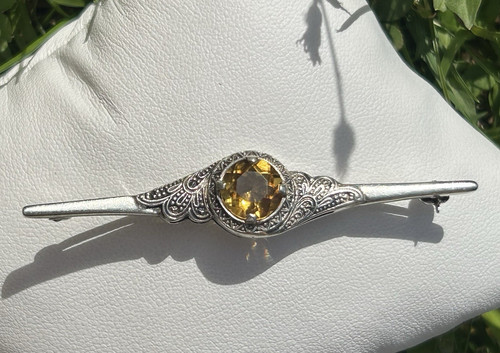 Antike art deco brosche - art, silber