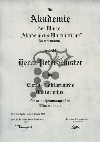 Diplom urkunde ehren doktor - diplom,