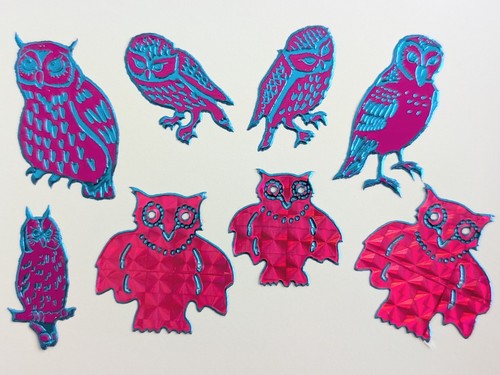 90er sticker eulen - sticker,