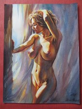 Original Aquarell, A3,  Akt, nude painting, , femme nu, Erotik
