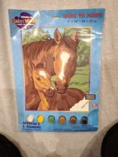 Malen nach Zahlen Pferd und Fohlen