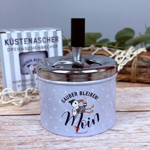 Drehaschenbecher metall 9cm - drehaschenbecher,