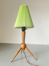 alte Tischlampe DDR 50er 60er Lampe Holz Tripod Design Leuchte Tütenlampe