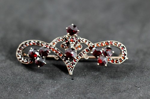 Granatschmuck brosche kette - granatschmuck,