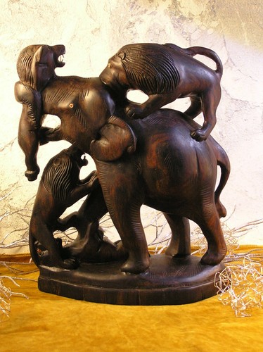 Alte skulptur figuren - skulptur, elefant