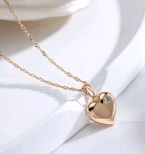 Sehr schöne Halskette in Herzform 585 Rolled Roségold überzogen mit Zirkon