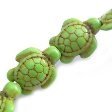 Howlith Perlen Schildkröten 18 mm grün Halbedelstein 23 Stück nenad-design E142