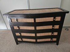 Teak Sideboard Massivholz Konsole aus Fernost schwarz - Anrichte Möbel Kommode