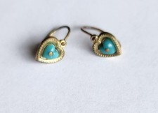 Ohrringe Kinder Herzen türkis Vintage 1960er Jahre American Doublè+