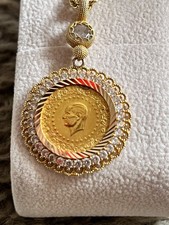 Kordelkette mit münzanhänger