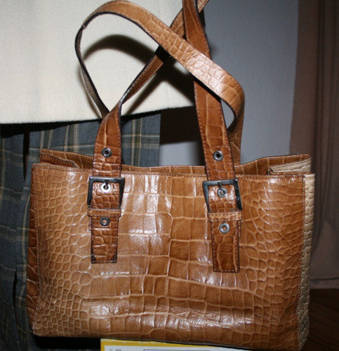 Damen leder tasche braun - leder,