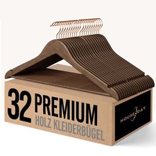 Kleiderbügel Holz 32 Stück Walnuss Holzbügel Kleiderbügel Stabil Drehbar 445c...