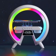 LED RGB Nachtlicht Bluetooth Lautsprecher Wireless Ladegerät Lampe Wecker Smart