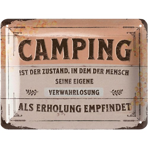 Retro blechschild camping - retro,