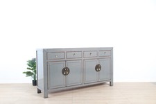 Chinesisches Sideboard 4 Türen 4 Schubladen grau  RAL7005 #M-SID-A18G