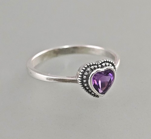 Amethyst ring herz - herz, 925er