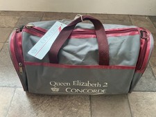 Vintage Queen Elizabeth 2 BA Concorde Reisetasche mit Kofferanhänger 