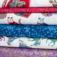 Traumhafte Katzen oder Pferde, passende Beistoffen von Benartex Patchwork Stoffe