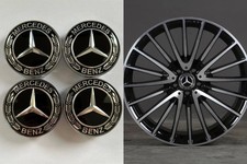 4x 68mm Mercedes-Benz Radnabendeckel Radkappen Nabendeckel New Black Felgen NEU