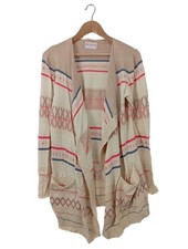 MRS. FOXWORTHY Cardigan Damen Jacke Gr. DE 40 creme-rot-blau Casual-Look
