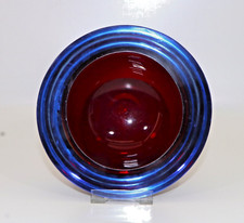 Murano rot-blaue Halbkugel Schale, Geode in Sommerso Technik OG-24035
