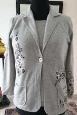 LAURA, 40-42, 100% Kaschmir, Twinset, Jacke u. Pullover, hellgrau, neuwertig