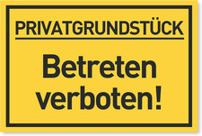 Privatgrundstück Betreten