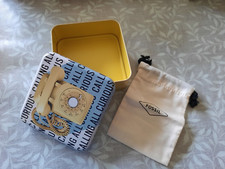 13 Fossil gr. Blechdose Schmuckdose Sammlerdose  Blechdose Metalldose