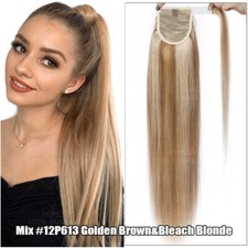 Pferdeschwanz Zopf 100% Remy Echthaar Clip in Ponytail Extensions Dick Haarteil