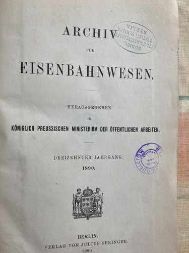 Archiv für eisenbahnwesen - für,