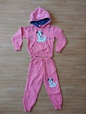 Sportanzug Mädchen 116 Dalmatiner rosa mit Taschen Baumwolle mitteldick Hose 