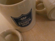 3 x Krug Dortmunder Kronen Bier 0,25 l Steingut Humpen Bierkrug