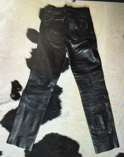 Lederhose - schwarz-festes Leder Hose Biker-Hose Gr.30 Maße beachten