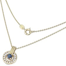 Chain with pendant sapphire