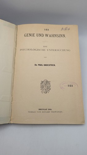 Radestock genie und wahnsinn - genie,