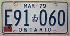 Kanada Nummernschild ONTARIO 1978 1979 Altes Kennzeichen Canada Schild E91 060