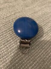 Schnullerketten Halter Zubehör basteln blau Holz Nuckel Halter top Zustand 