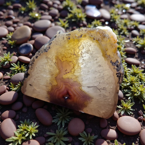 Achat-Geode-Teelichthalter