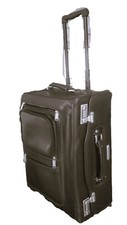 Tasche Businesskoffer+Trolley "lambertazzi" Rollen,Leder,schwarz - 20*35*47cm