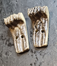 2 Stück vintage  Charivari Knöpfe Jacke Hornnachbildung  braun Tracht 15x12x30mm