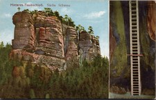 AK Sächs. Schweiz, Hinteres Raubschloß, Aufstieg Leiter (2779A13)