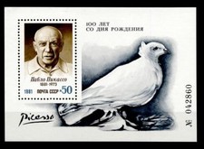 Maler Pablo Picasso. Taube. Block. UdSSR 1981