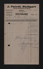 STUTTGART, Rechnung 1926, J. Feindt Uhren Goldwaren en gros