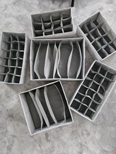 Aufbewahrung Körbe Fächer Grau Großes Set Organizer Kleiderschrank Stoff 